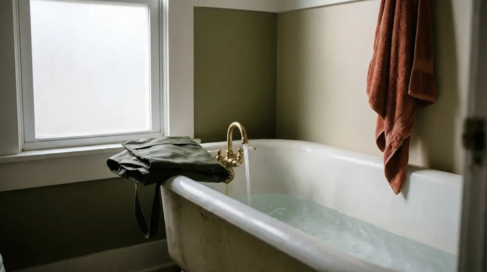 Bathtub filling with water for emergency storage